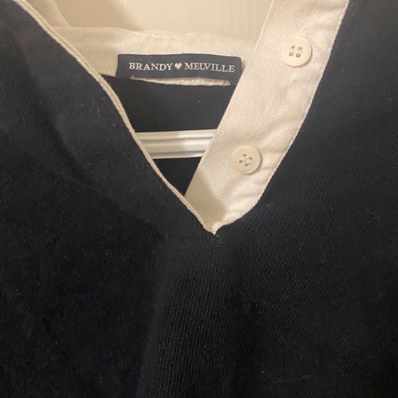 Brandy Melville Cropped Collared Shirt, One size fits all - Picture 3 of 3